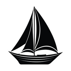 yacht silhouette isolated on white