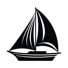 yacht silhouette isolated on white