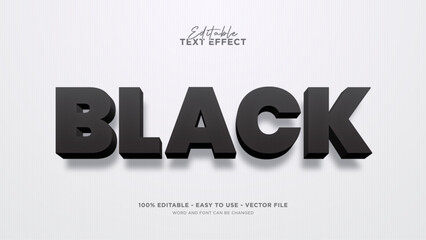Black 3d editable text effect template
