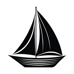 yacht silhouette isolated on white