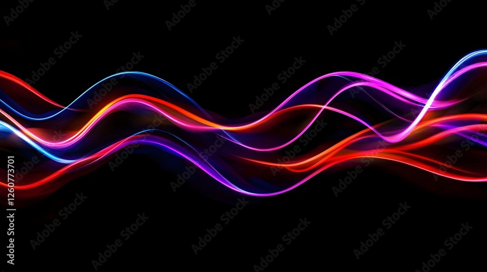 Aufkleber Captivating abstract background featuring vibrant swirling waves of colorful luminescent digital energy and light  Mesmerizing futuristic and dynamic with a sense of motion technology and imagination