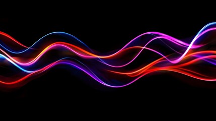 Obraz premium Captivating abstract background featuring vibrant swirling waves of colorful luminescent digital energy and light Mesmerizing futuristic and dynamic with a sense of motion technology and imagination