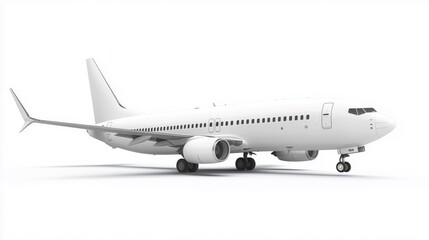 White Passenger Airplane On White Background