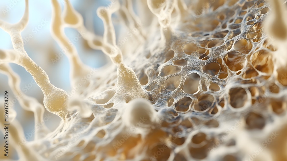 Poster Captivating abstract close up of an intricate organic texture with delicate cellular patterns fluid forms and ethereal harmonious composition