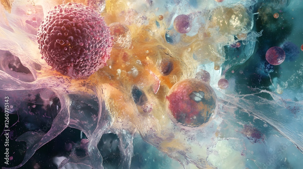 Leinwandbilder captivating abstract digital art featuring a dynamic colorful composition of psychedelic cosmic swir