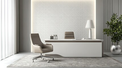 Modern Office Interior Design With Elegant Furniture