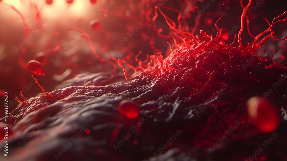 Leinwandbilder captivating abstract fluid dynamics with vivid swirling colors and patterns evoking a microscopic or