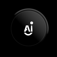 Artificial intelligence AI processor setting vector icon web site, logo, social media. vector	concept