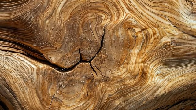 Light wood texture background showing growth rings and cracks creating a beautiful abstract pattern video 4k