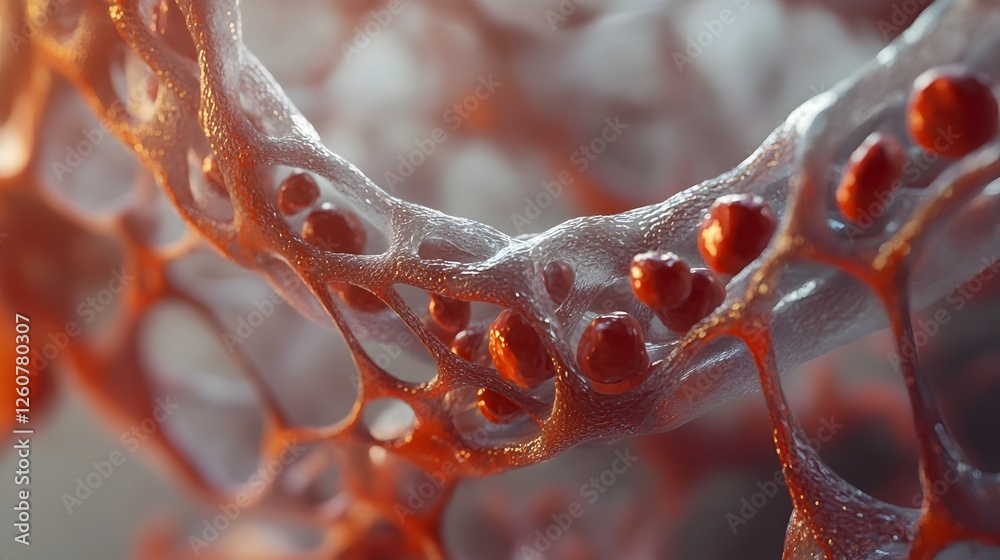 Poster Captivating abstract image showcasing the intricate complex and mesmerizing molecular structures observed under high magnification of a microscope