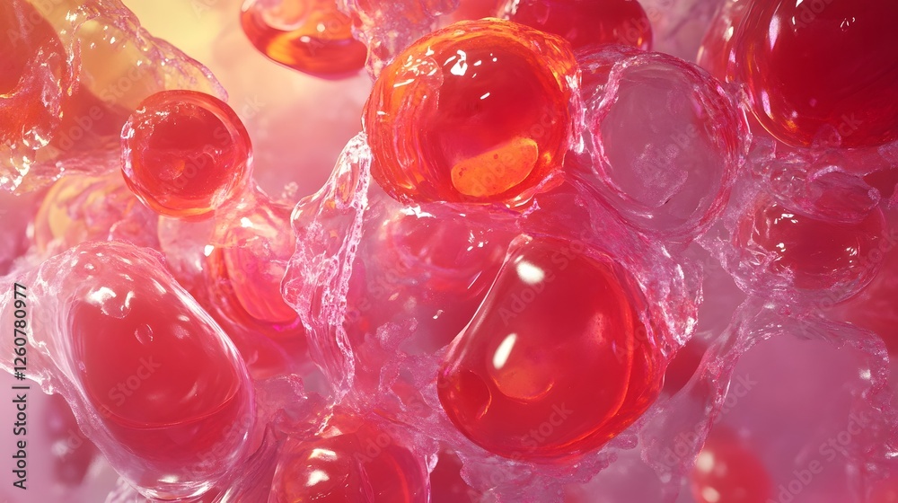 Poster captivating abstract macro photography showcasing ethereal liquid orbs that reflect light in a mesme