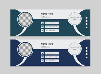 Email signature design &  personal social media information design, geometric shape and bright colour difference design
