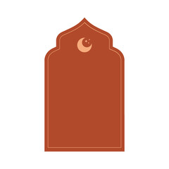 Oriental Arch Shaped Decorative Door or Window Frame in Islamic Style with crescent moon. Ramadan Kareem Islamic holiday and eid al iftar. svg icon
