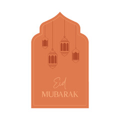 Boho Ramadan Frame with islamic arabic lantern lamp and crescent moon for Ramadan Kareem Islamic festival and eid al iftar. svg icon