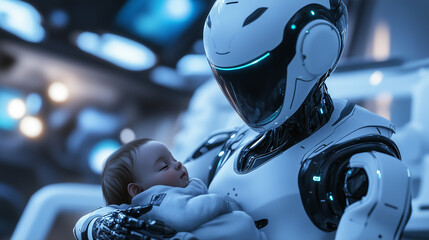 Fototapeta premium safe robot nanny