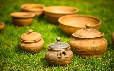 Exhibition of ceramics. Latgalian ceramics. Folk crafts of Latvia.