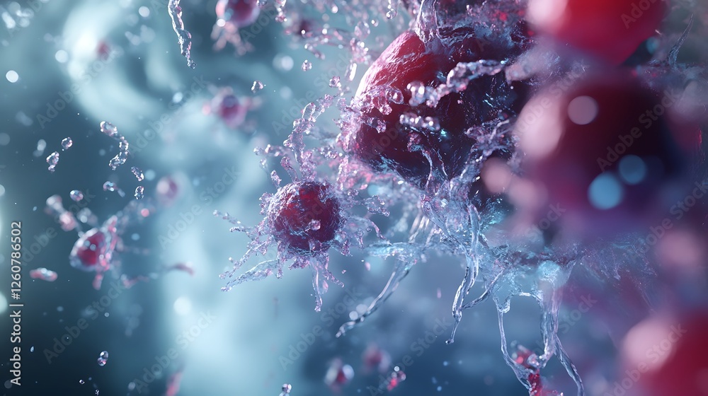 Poster captivating close up image showcasing the mesmerizing beauty of frozen water droplets suspended in a