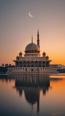mosque at sunset Background