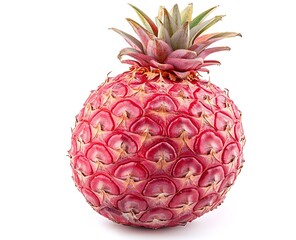 Red pineapple isolated on white background, food photography for recipe websites