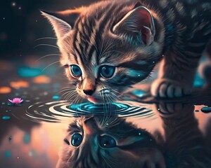 Holographic kitten sinking generative ai