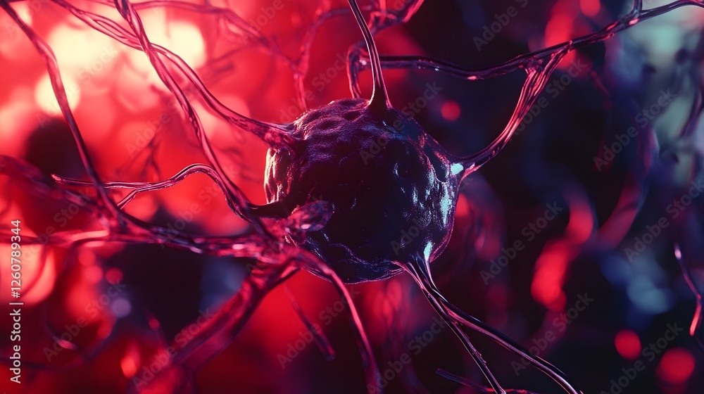 Aufkleber captivating crimson chaos a mesmerizing abstract digital art masterpiece exploring the depths of col