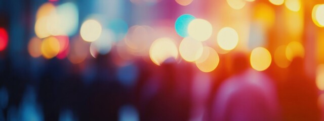 Fototapeta premium Abstract City Lights at Night: A Kaleidoscope of Warm and Cool Colors