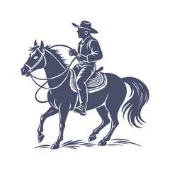 Cowboy Silhouettes Clip art Vector Illustration
