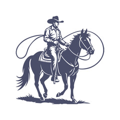 Cowboy Silhouettes Clip art Vector Illustration