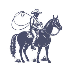 Cowboy Silhouettes Clip art Vector Illustration