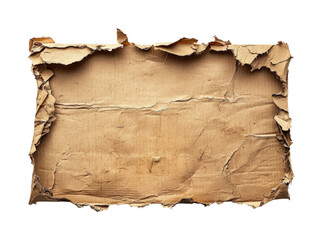 Tattered paper texture studio isolated on transparent background, png