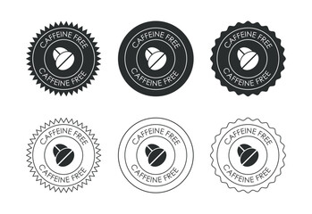 Caffeine free icon design illustration, No caffeine badge, sticker label design