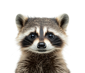 Obraz premium Playful raccoon portrait studio animal isolated on transparent background, png