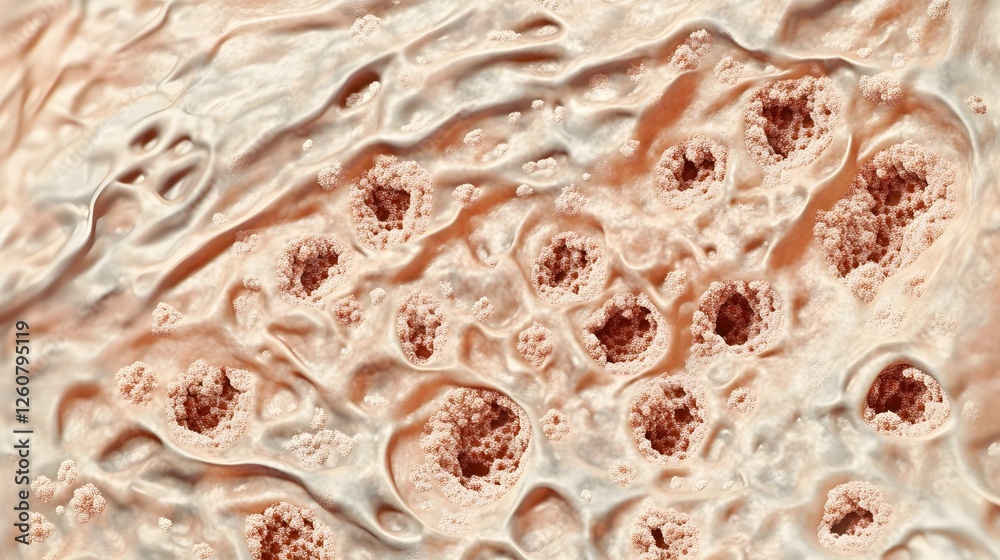 Fototapete captivating microscopic abstraction featuring intricate organic cellular fluid textures and patterns