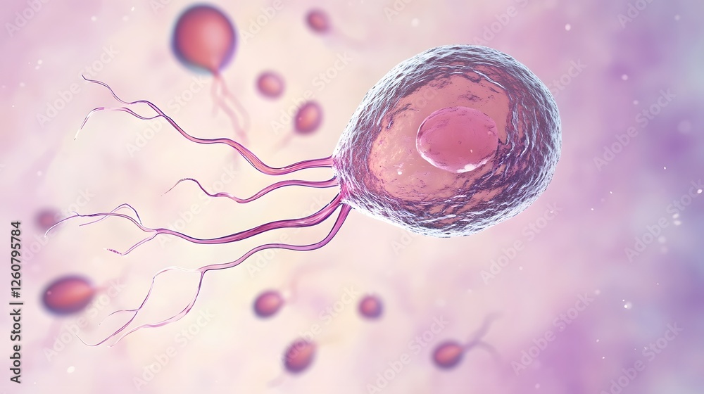 Poster captivating microscopic image showcasing the intricate and dynamic cellular structures and processes