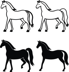 Horse silhouette vector style with white background