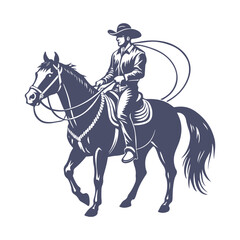 Cowboy Silhouettes Clip art Vector Illustration