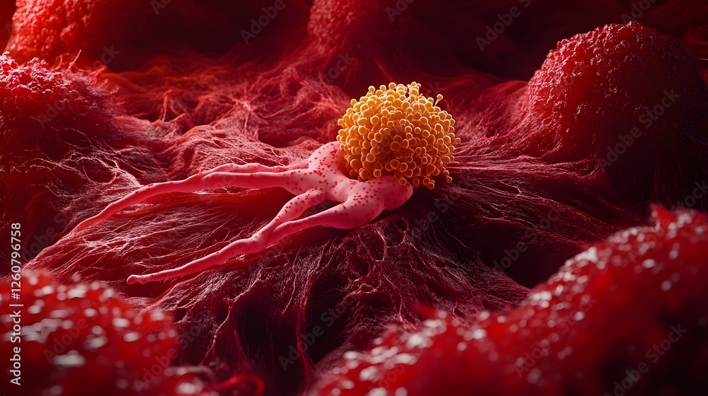 Fototapete captivating microscopic organic fractal structure with vibrant colors and intricate patterns a mesme