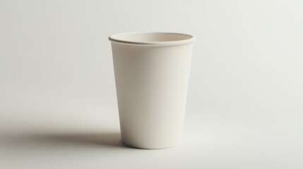 Single white paper cup on white background; product shot