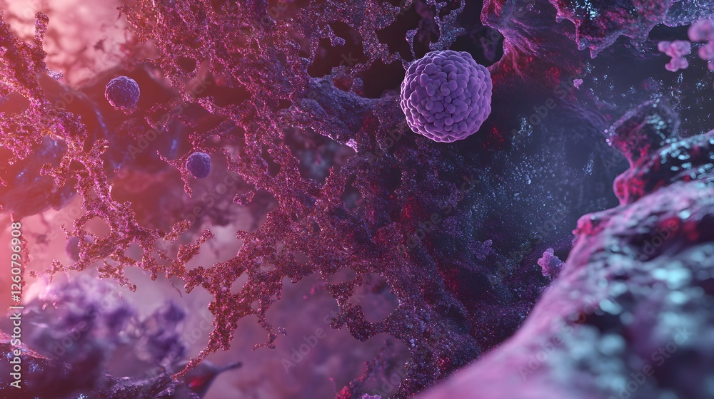 Poster Captivating Microscopic Patterns and Textures of Microorganisms Revealing the Hidden Wonders of the Microbial World