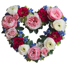 Blumen Herz als Hochzeitsdesign oder Liebesbeweis freigestellt ohne Hintergrund