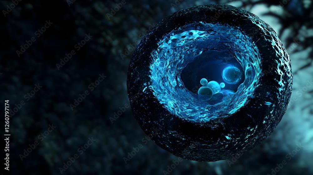 Poster captivating microscopic patterns and textures revealing the intricate cellular world showcasing the 