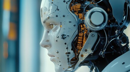 Robot Head Close Up,