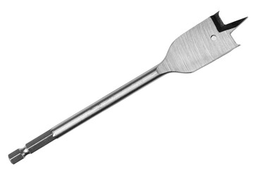 Spade drill bit on a white background.