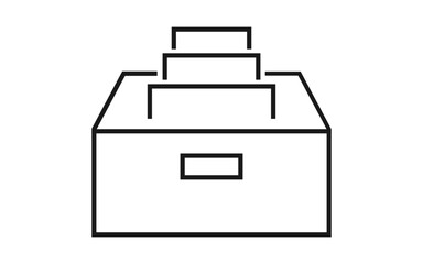 Archive Box with file icon, vector Archive Box with files, png Archive Box image