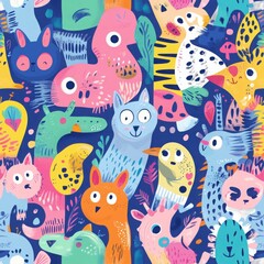 Vibrant Colorful Animal Pattern Design