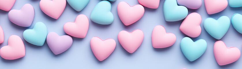 Obraz premium Pastel hearts background valentine romance