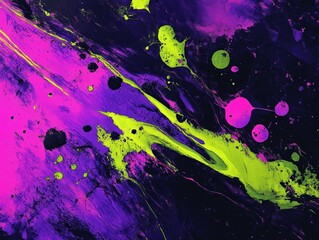 Vibrant abstract paint splash in neon colors.
