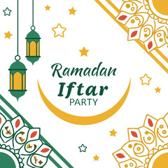 Ramadan Iftar party , Iftar party Invitation, Iftar invitation template in paper style, Ramadan Iftar party design banner, Ramadan Iftar party design flyer