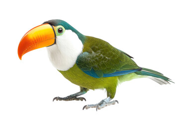 Fototapeta premium white or greyish throated toucan toucanet isolated on transparent or white background, png