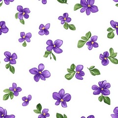 Obraz premium Repeating Pattern of Small Purple Flowers